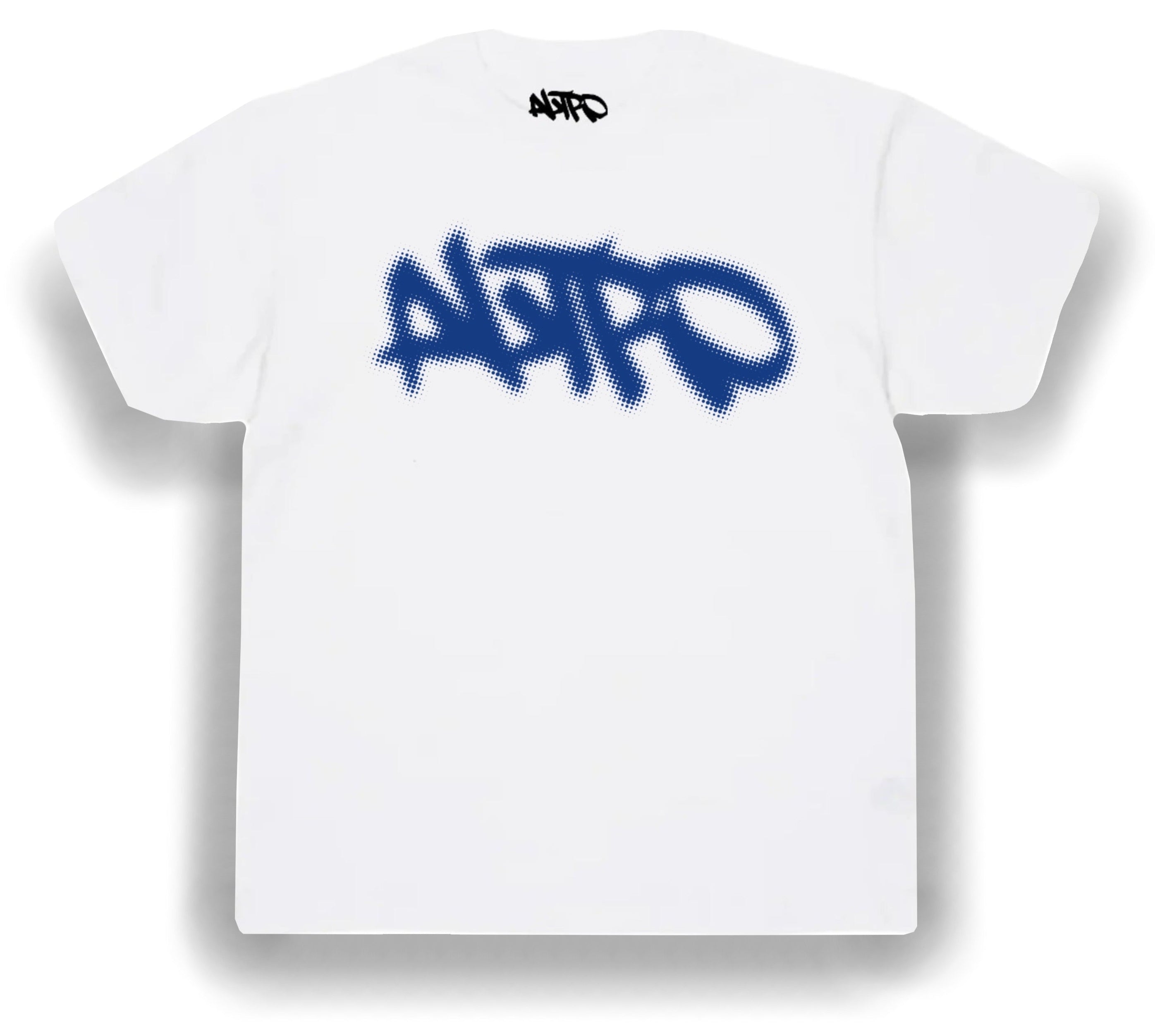 BLUE HALFTONE TEE (white)
